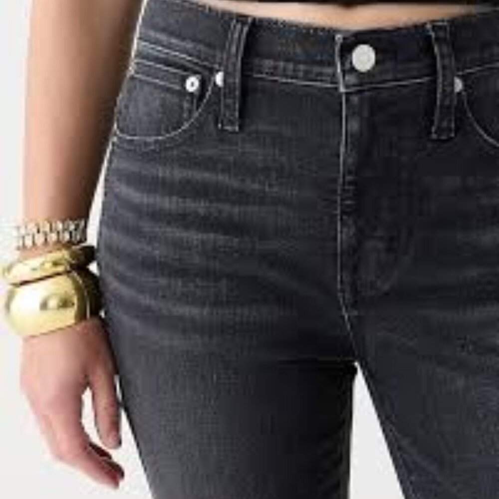 J. Crew 9" High-Rise Re-imagined Toothpick Jean in Charcoal wash Sz 25